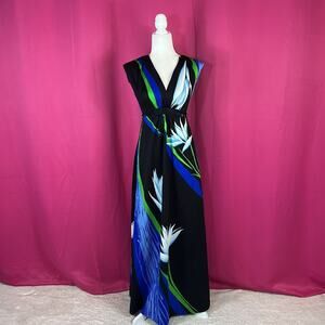Vintage 70s Polynesian Bazaar Birds of Paradise print Hawaiian maxi dress, 6
